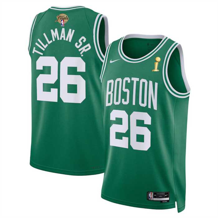 Mens Boston Celtics #26 Xavier Tillman Sr. Kelly Green 2024 Finals Champions Icon Edition Stitched Basketball Jersey